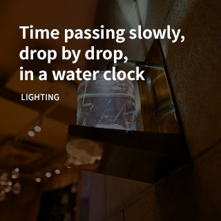 Time passing slowly, drop by drop, in a water clock